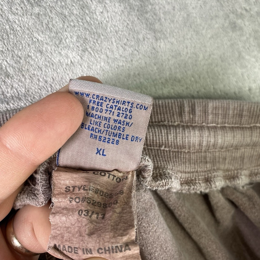 Crazy Shirts Hawaii Pants Mens Size XL Brown Chocolate Dyed Joggers Drawstring - Picture 12 of 16